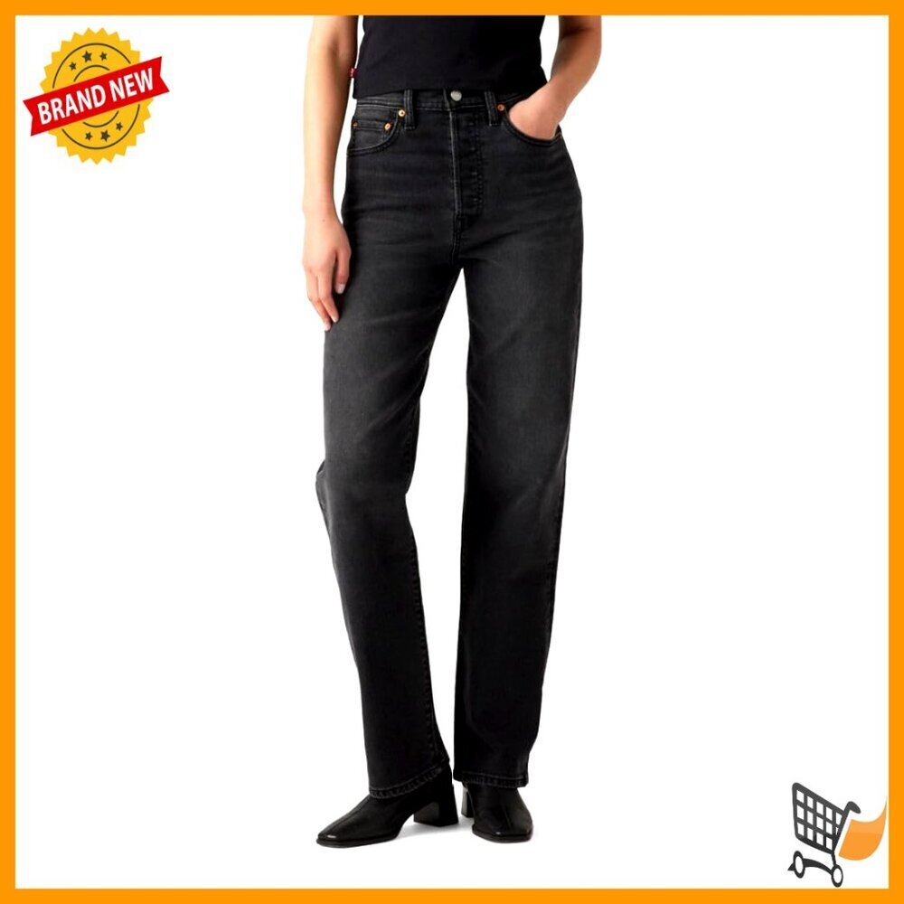 High Rise Straight Leg Full Length Jeans Slim Fit 32 Inseam